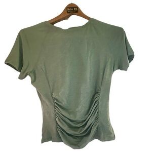 BASS Ruched Fashion T-Shirt - Womens Size Small - Sage Green